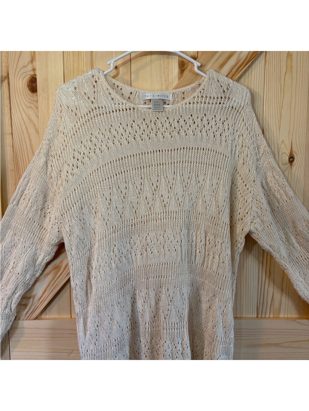 The Limited Cream Knit Pullover Sweater Size L
